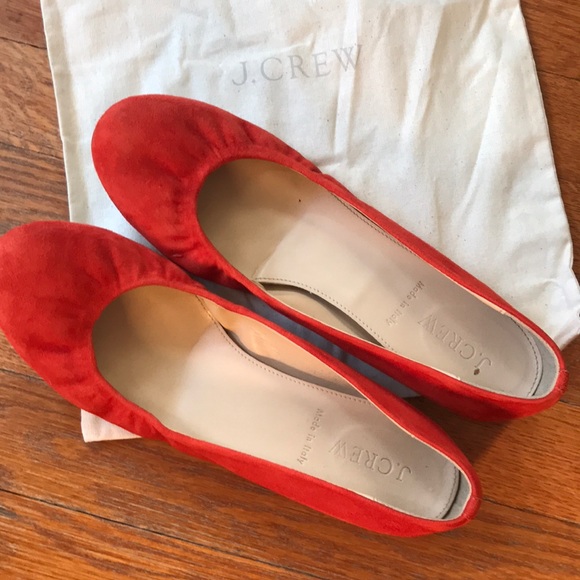 J. Crew Shoes - Orange suede JCrew ballet flats